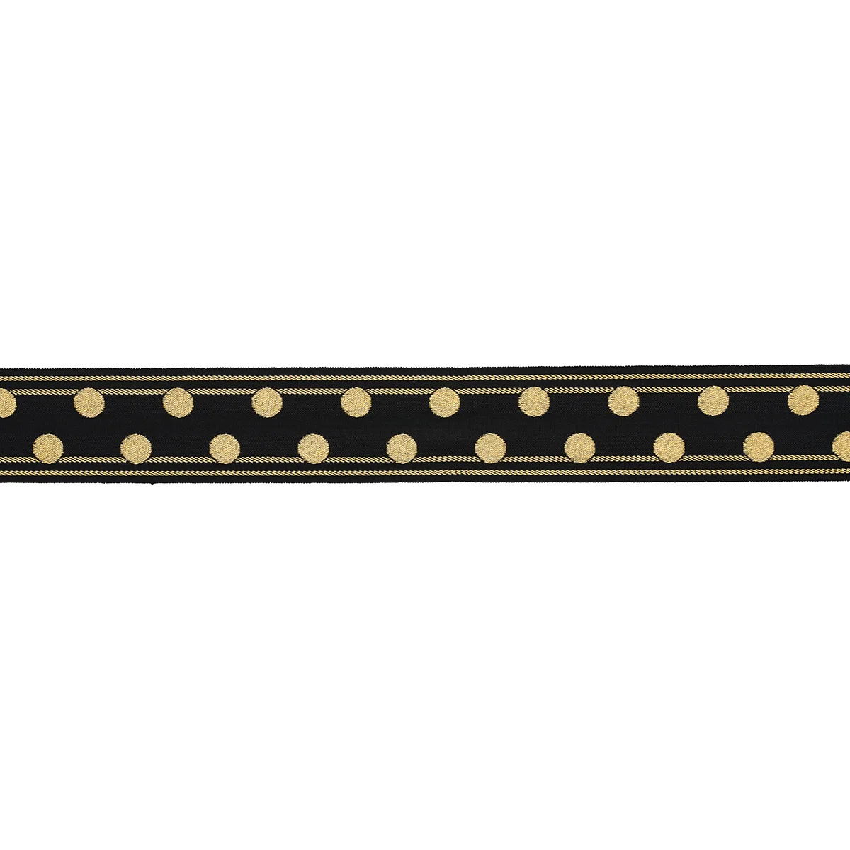 Schumacher Bianca Tape trim in Gold Noir (82791)