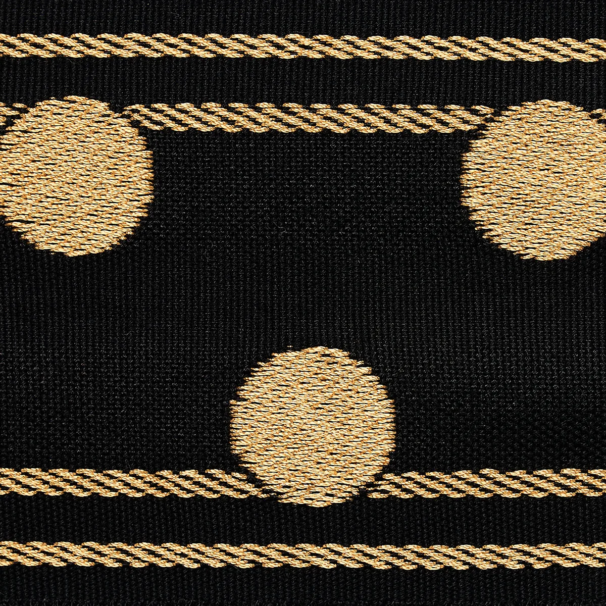 82791 | Bianca Tape - Gold Noir Schumacher Bianca Tape trim in Gold Noir (82791)