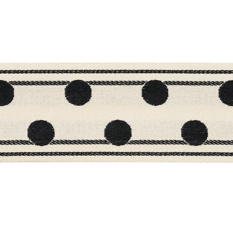Schumacher Bianca Tape trim in Ivory Noir (82790)