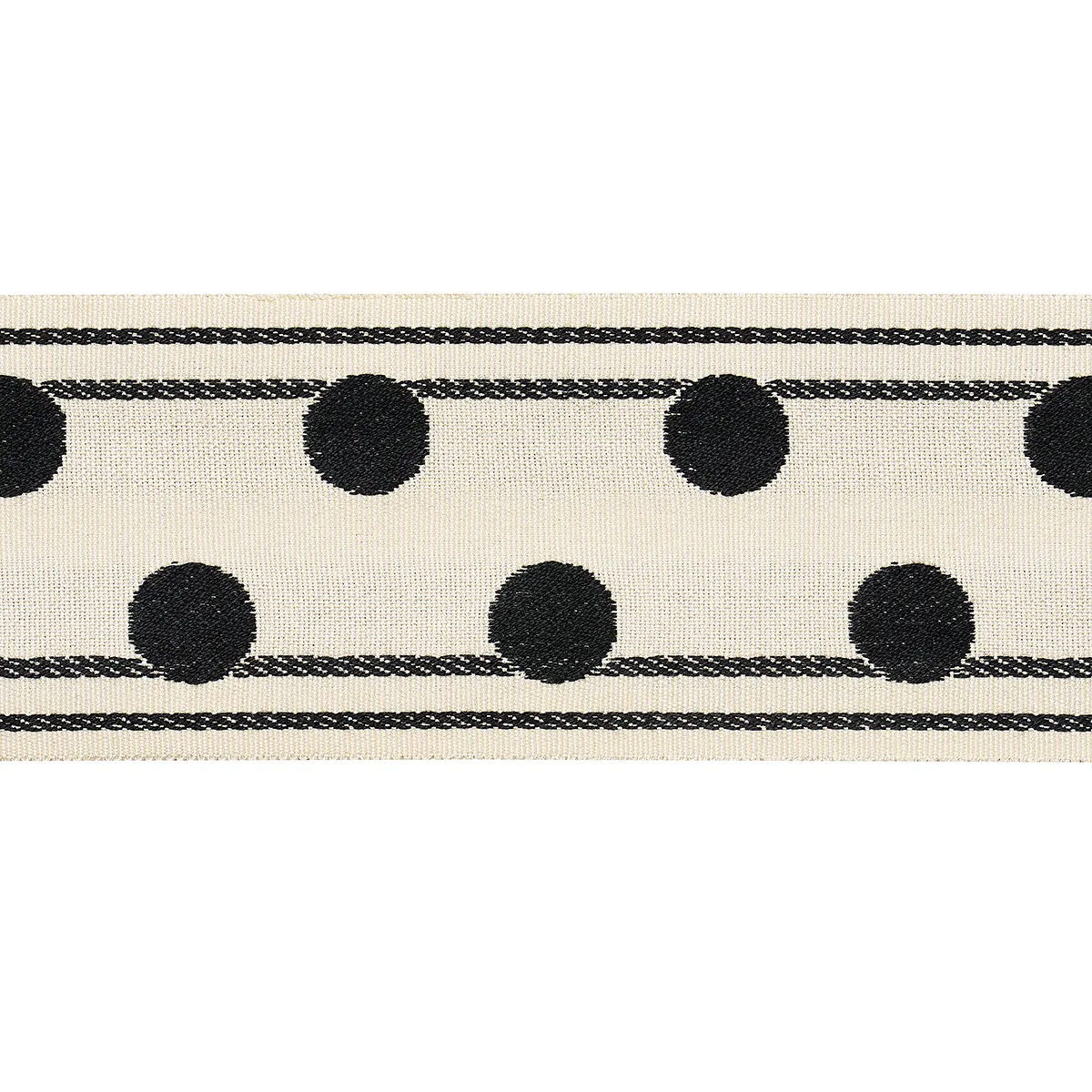 Schumacher Bianca Tape trim in Ivory Noir (82790)