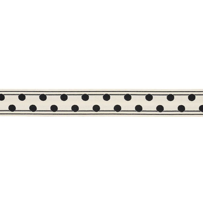 Schumacher Bianca Tape trim in Ivory Noir (82790)