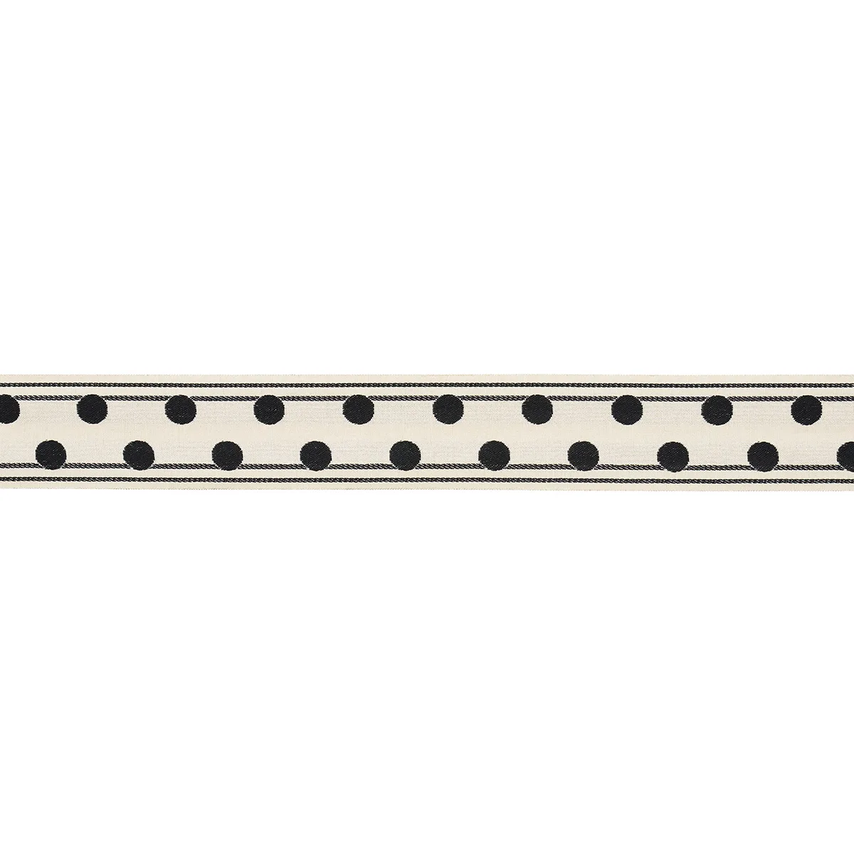Schumacher Bianca Tape trim in Ivory Noir (82790)