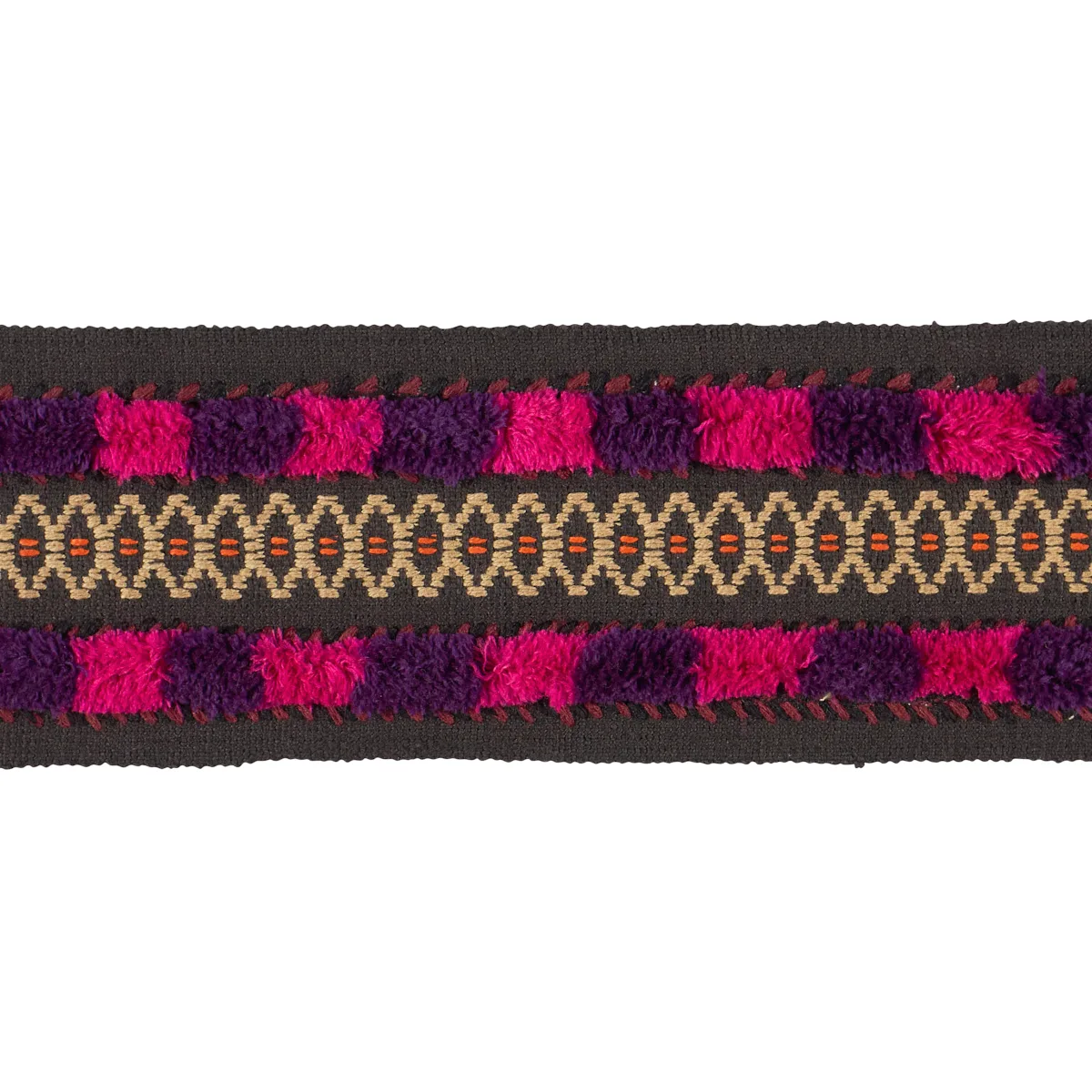 Schumacher Biyan Tape trim in Raspberry (86662)