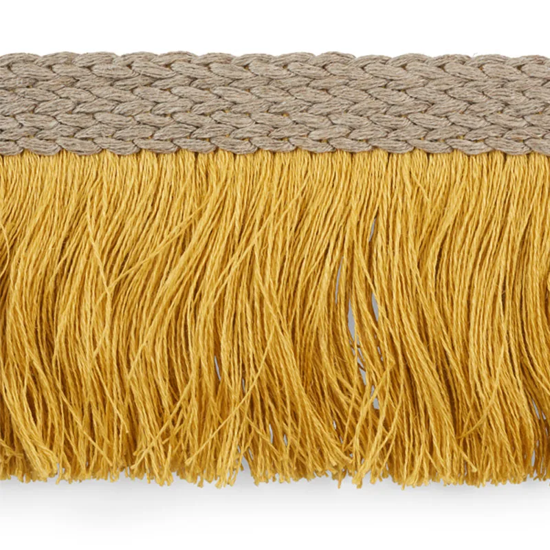 Schumacher Braided Linen Fringe trim in Gold (76263)