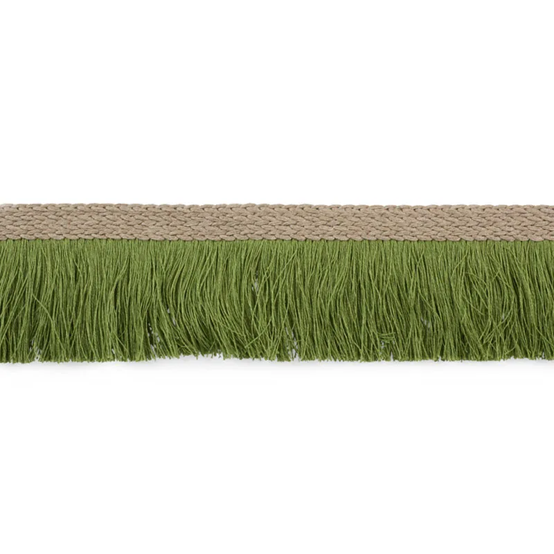 Schumacher Braided Linen Fringe trim in Leaf (76261)