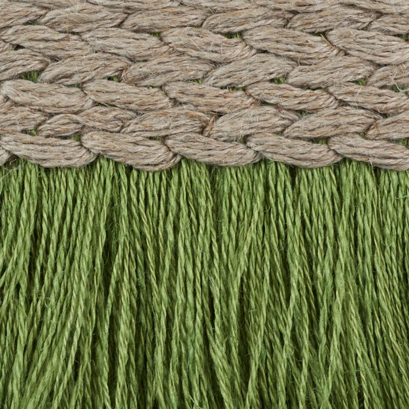 76261 | Braided Linen Fringe - Leaf Schumacher Braided Linen Fringe trim in Leaf (76261)