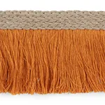 76262 | Braided Linen Fringe - Orange Schumacher Braided Linen Fringe trim in Orange (76262)