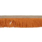 76262 | Braided Linen Fringe - Orange Schumacher Braided Linen Fringe trim in Orange (76262)
