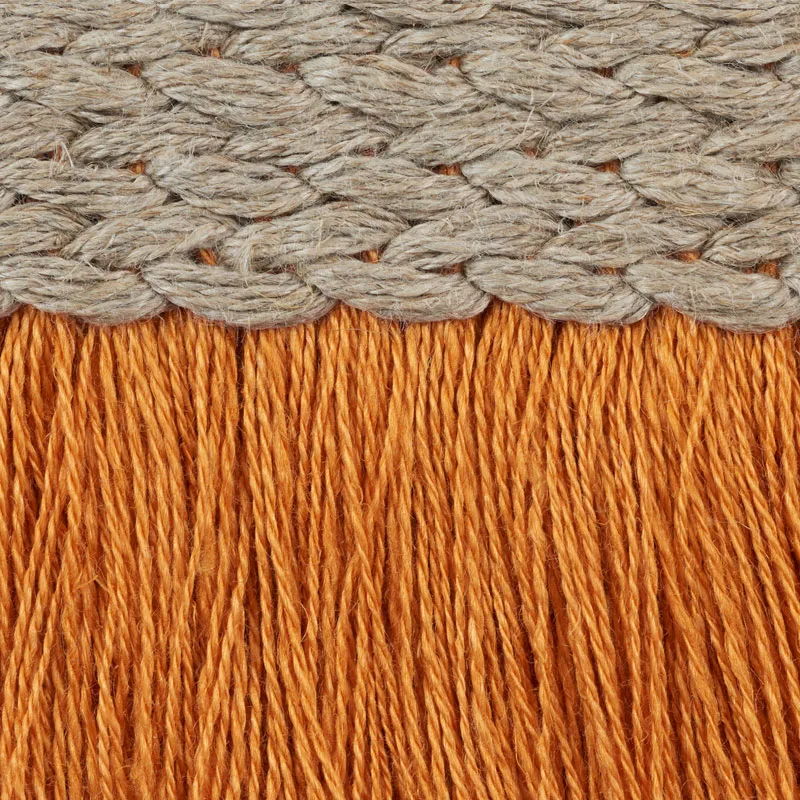 76262 | Braided Linen Fringe - Orange Schumacher Braided Linen Fringe trim in Orange (76262)