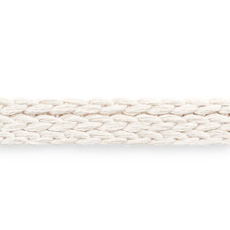 Schumacher Braided Linen Tape Medium trim in Ivory (76285)