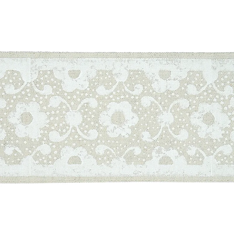 Schumacher Brinda Hand Blocked Tape trim in Ivory (79120)