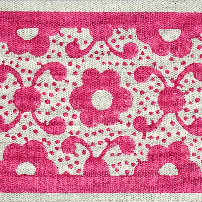 79122 | Brinda Hand Blocked Tape - Pink Schumacher Brinda Hand Blocked Tape trim in Pink (79122)