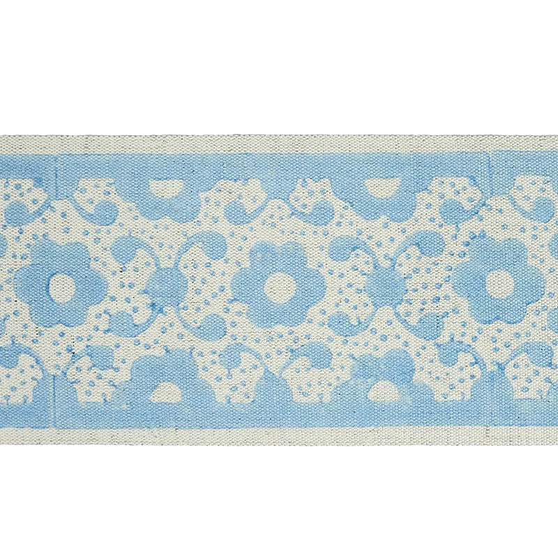 Schumacher Brinda Hand Blocked Tape trim in Sky (79121)
