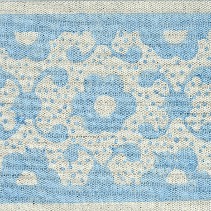 Schumacher Brinda Hand Blocked Tape trim in Sky (79121)
