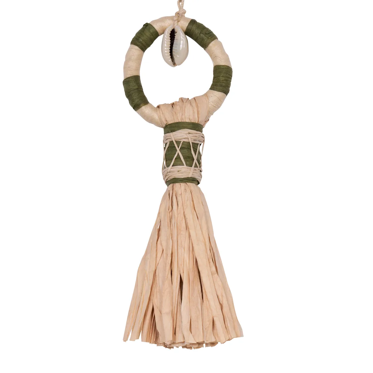Schumacher Broom Tassel trim in Palm Tree Green (85392)