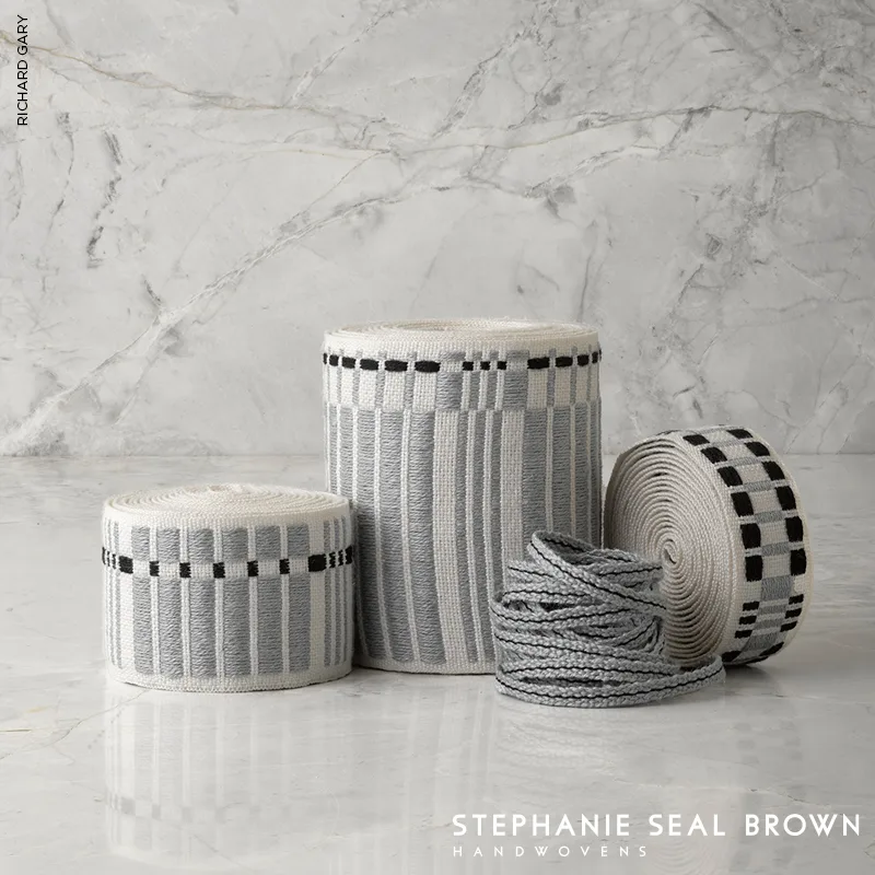 79001 | Carmo Tape Medium - Silver & Black Schumacher Carmo Tape Medium trim in Silver & Black (79001)