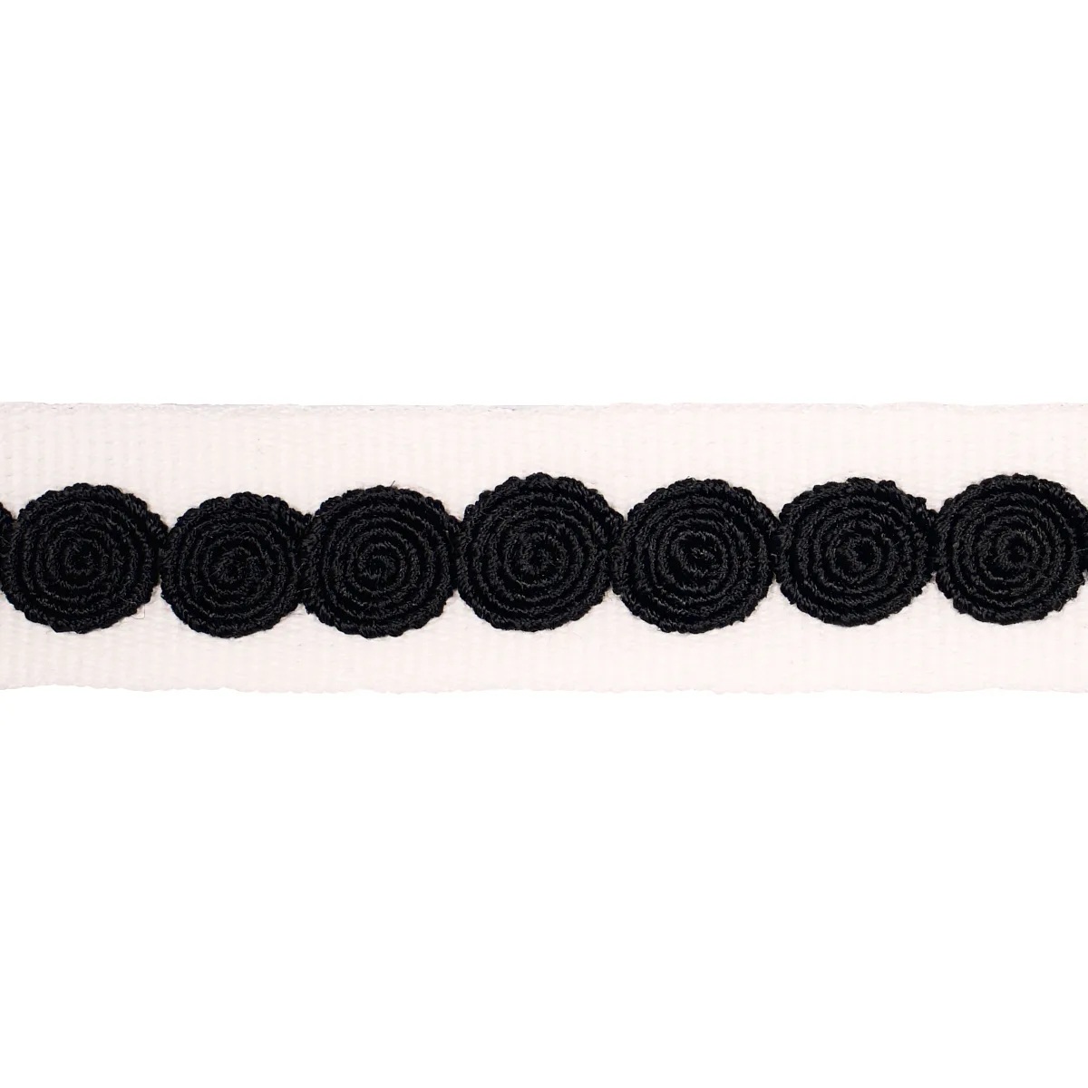 Schumacher Castille Tape Narrow trim in Black on Ivory (83883)