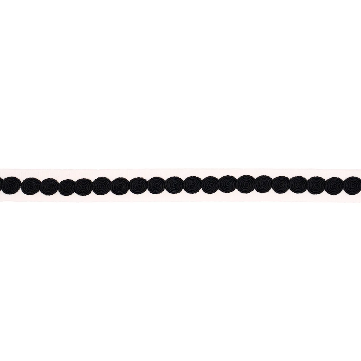 Schumacher Castille Tape Narrow trim in Black on Ivory (83883)