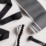 83883 | Castille Tape Narrow - Black on Ivory Schumacher Castille Tape Narrow trim in Black on Ivory (83883)