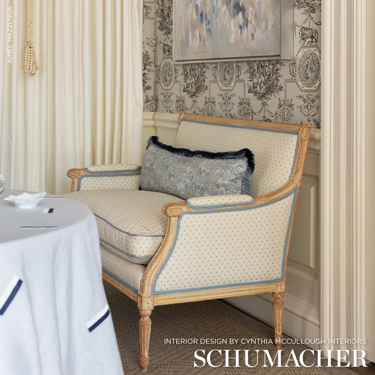 Schumacher Cedric Cotton Lip Cord Narrow trim in Sky (74763)