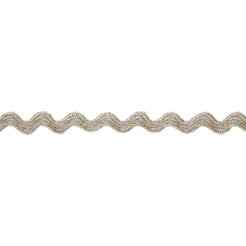 Schumacher Chantal Linen Rickrack trim in Greige (65461)