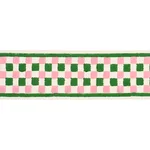 85450 | Chequer Hand Block Trim - Green Schumacher Chequer Hand Block Trim in Green (85450)