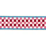 85451 | Chequer Hand Block Trim - Pink Schumacher Chequer Hand Block Trim in Pink (85451)