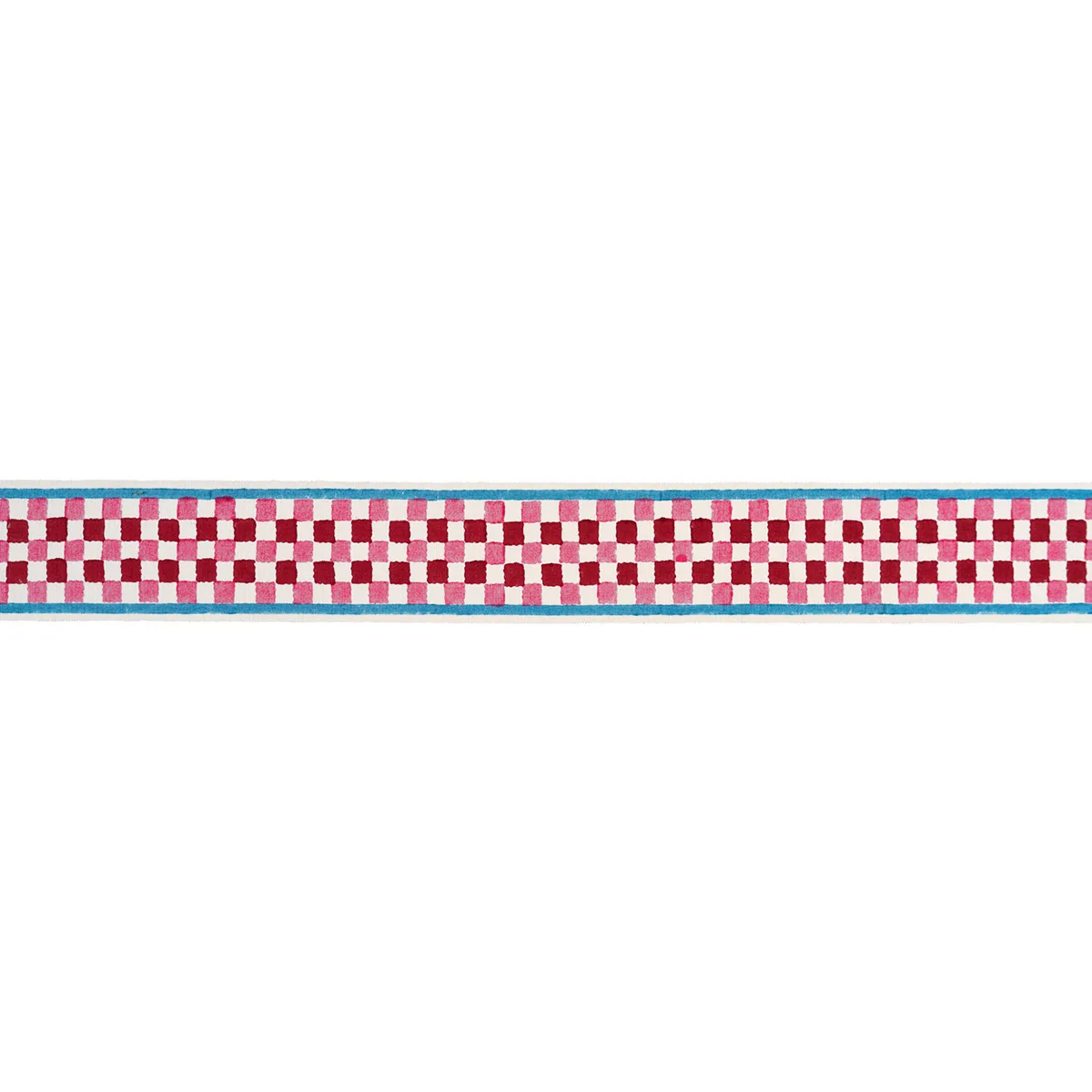 Schumacher Chequer Hand Block Trim in Pink (85451)