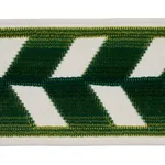 80182 | Chevron Strie Velvet Tape - Emerald Schumacher Chevron Strie Velvet Tape trim in Emerald (80182)