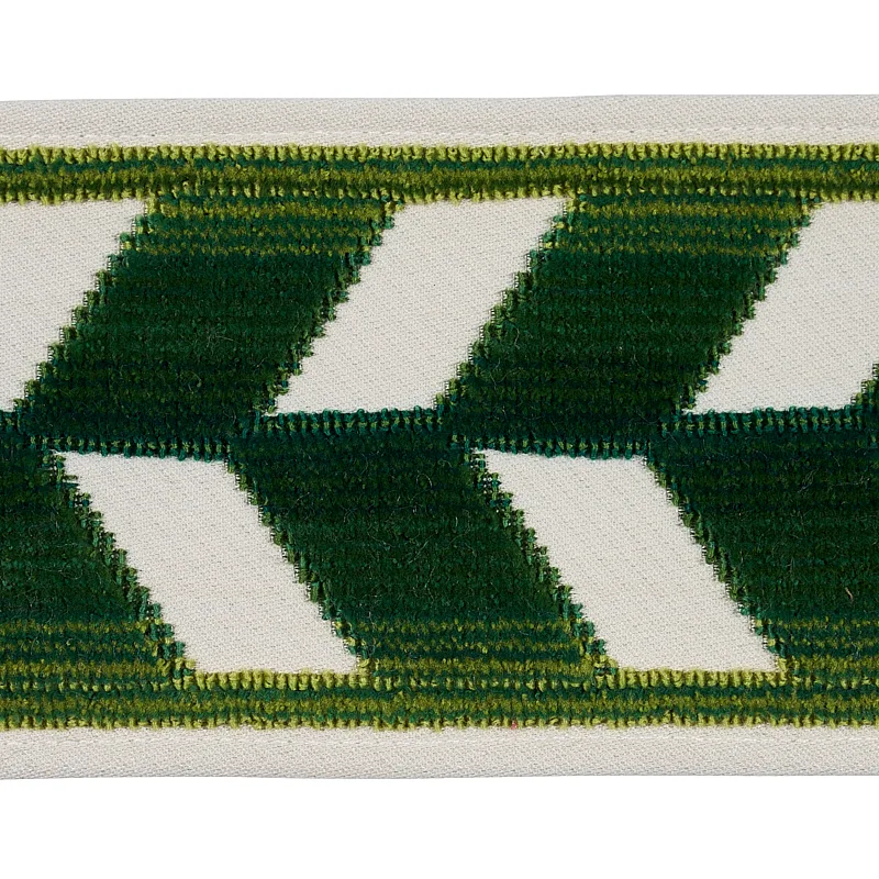 Schumacher Chevron Strie Velvet Tape trim in Emerald (80182)