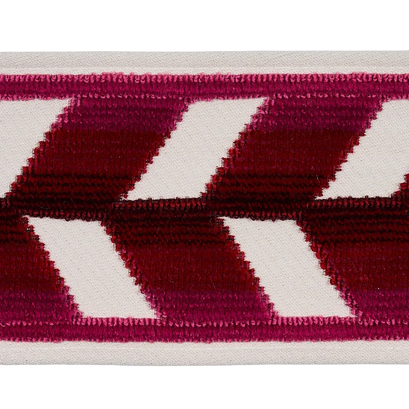 Schumacher Chevron Strie Velvet Tape trim in Garnet (80183)