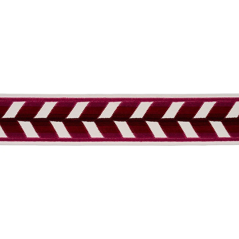 Schumacher Chevron Strie Velvet Tape trim in Garnet (80183)