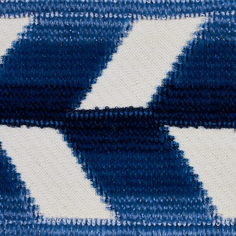 80180 | Chevron Strie Velvet Tape - Lapis Schumacher Chevron Strie Velvet Tape trim in Lapis (80180)