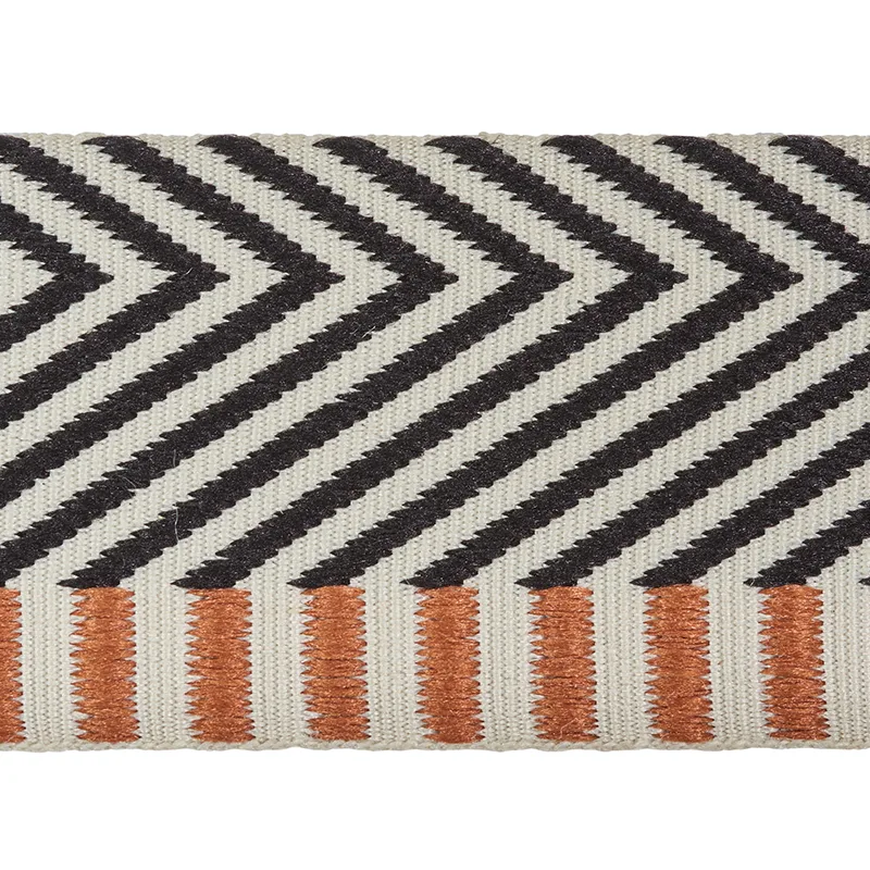 Schumacher Chevron Twill Tape trim in Black (76110)