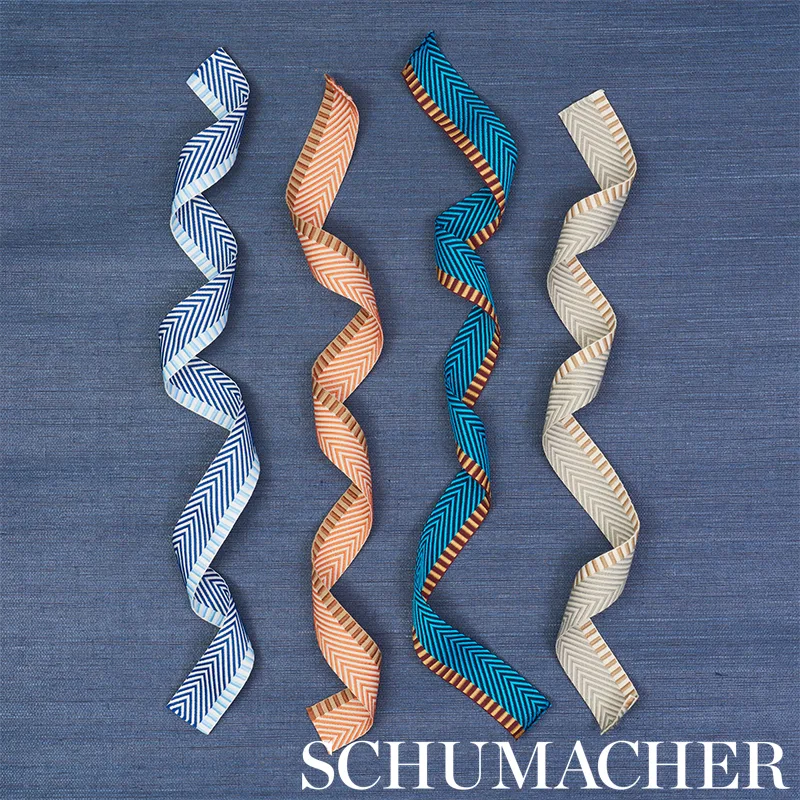 76110 | Chevron Twill Tape - Black Schumacher Chevron Twill Tape trim in Black (76110)