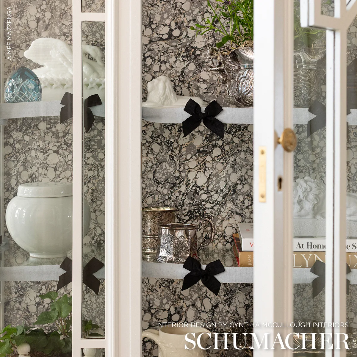 82470 | Claudia Tape - Black on Sky Schumacher Claudia Tape trim in Black on Sky (82470)
