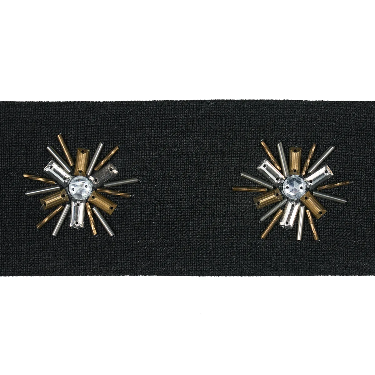 Schumacher Constellation Beaded Tape trim in Black (81191)