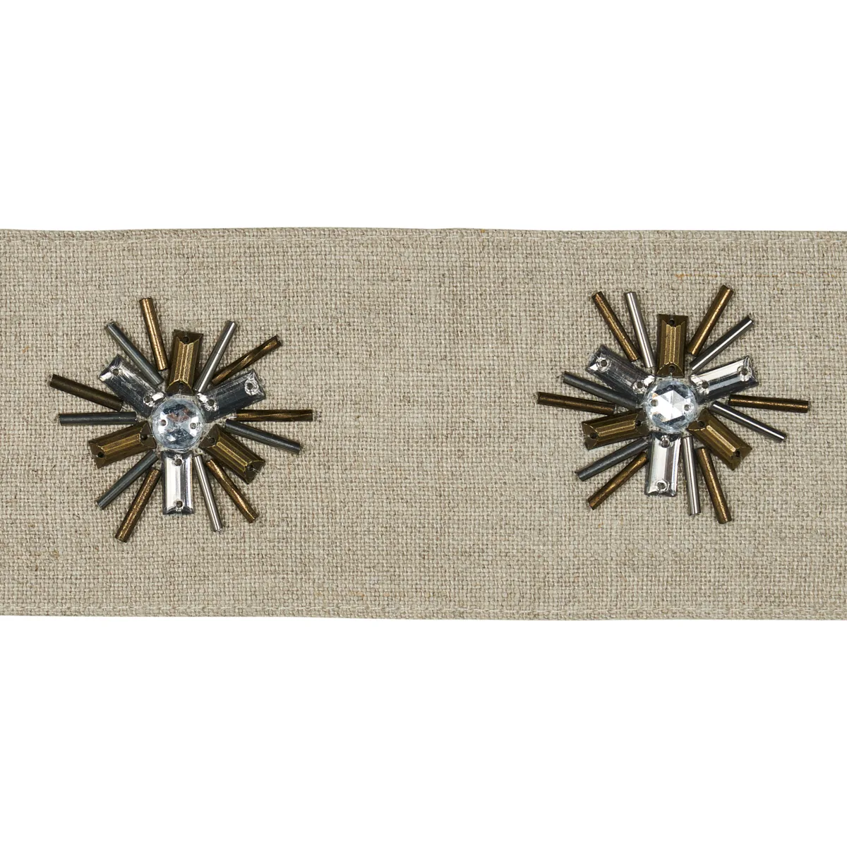 Schumacher Constellation Beaded Tape trim in Linen (81190)