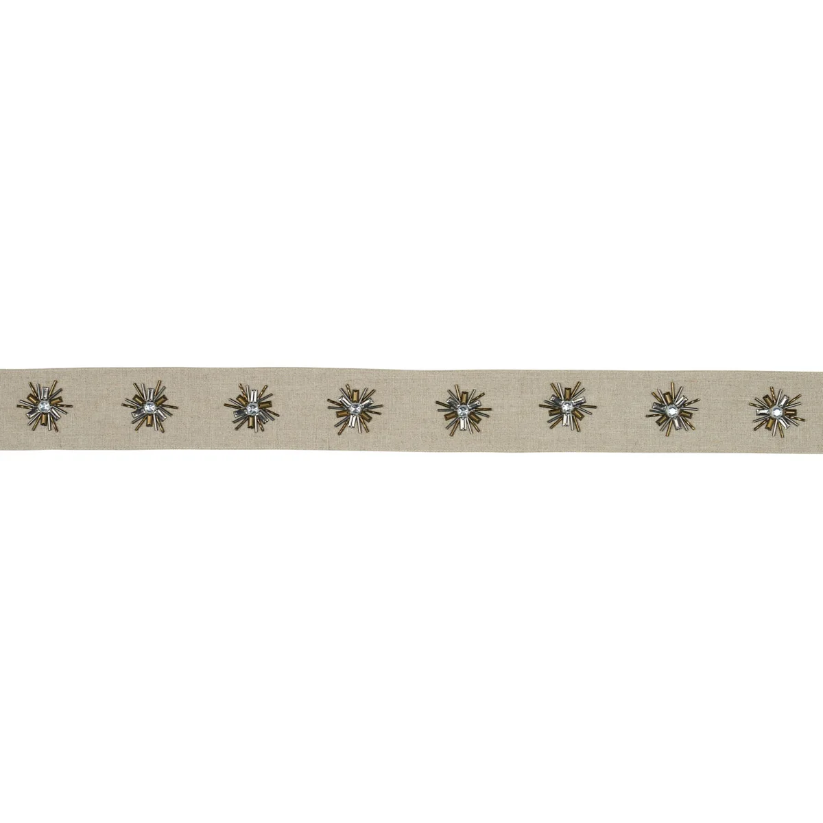 Schumacher Constellation Beaded Tape trim in Linen (81190)