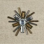 81190 | Constellation Beaded Tape - Linen Schumacher Constellation Beaded Tape trim in Linen (81190)