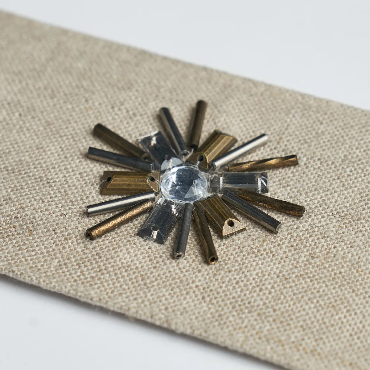 81190 | Constellation Beaded Tape - Linen Schumacher Constellation Beaded Tape trim in Linen (81190)