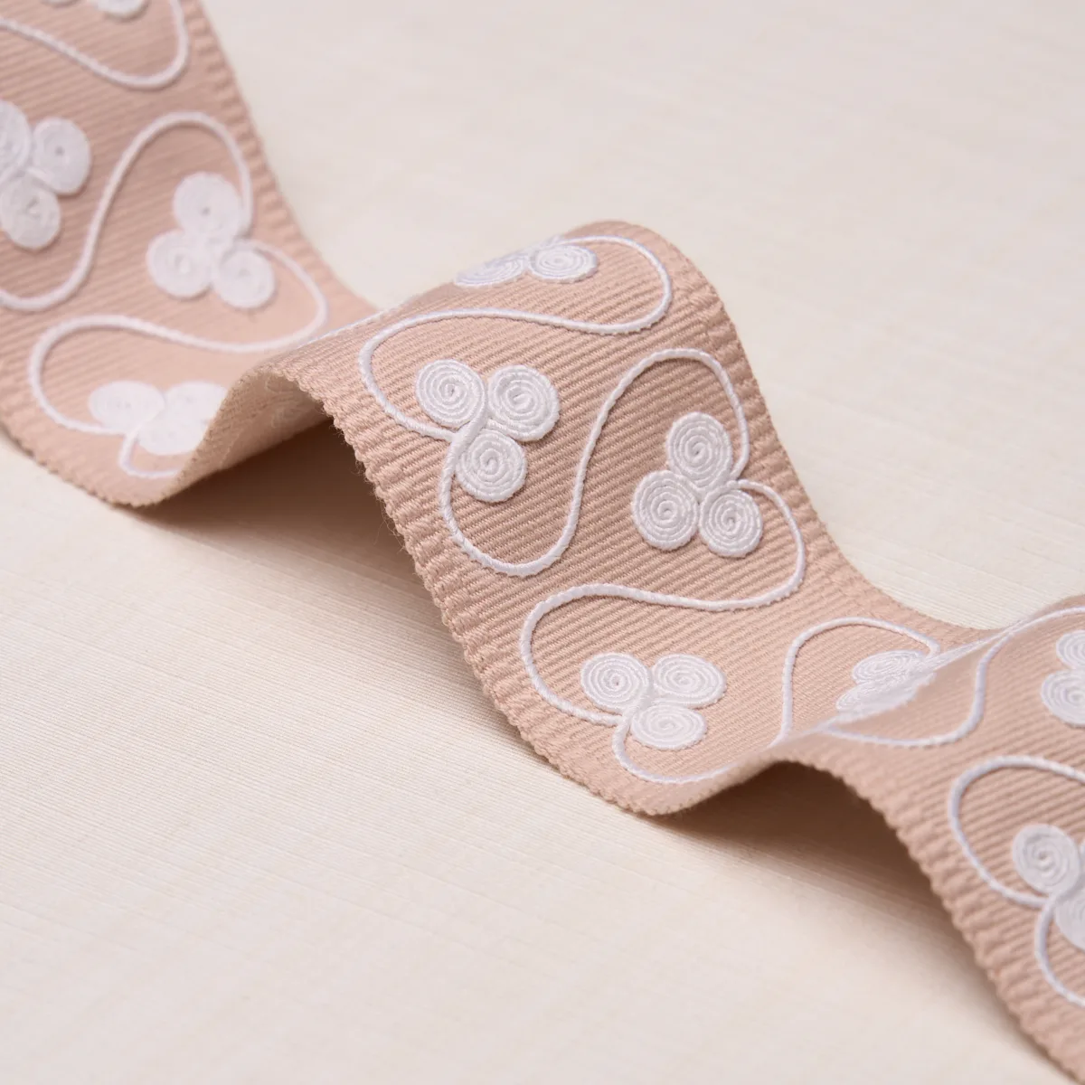 72746 | Coquette Tape - Blush Schumacher Coquette Tape trim in Blush (72746)