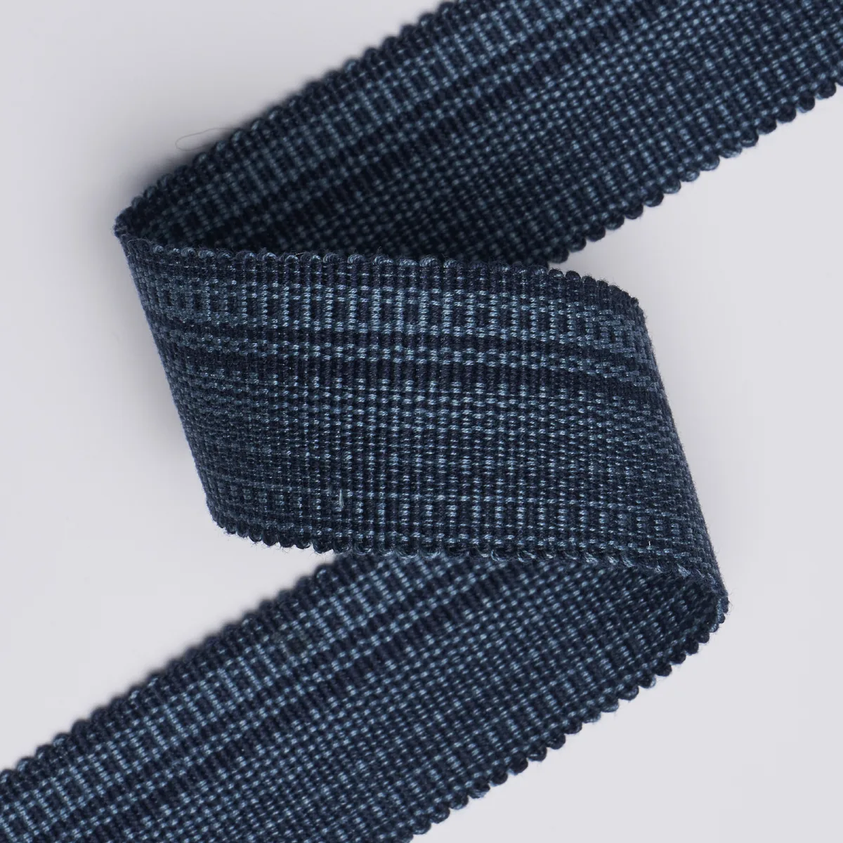 Schumacher Cotton Strié Tape Medium trim in Indigo (83941)