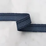 83950 | Cotton Strié Tape Narrow - Indigo Schumacher Cotton Strié Tape Narrow trim in Indigo (83950)