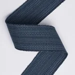 83962 | Cotton Strié Tape Wide - Indigo Schumacher Cotton Strié Tape Wide trim in Indigo (83962)