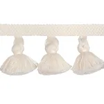 84690 | Cotton Tassel Fringe - Ivory Schumacher Cotton Tassel Fringe trim in Ivory (84690)