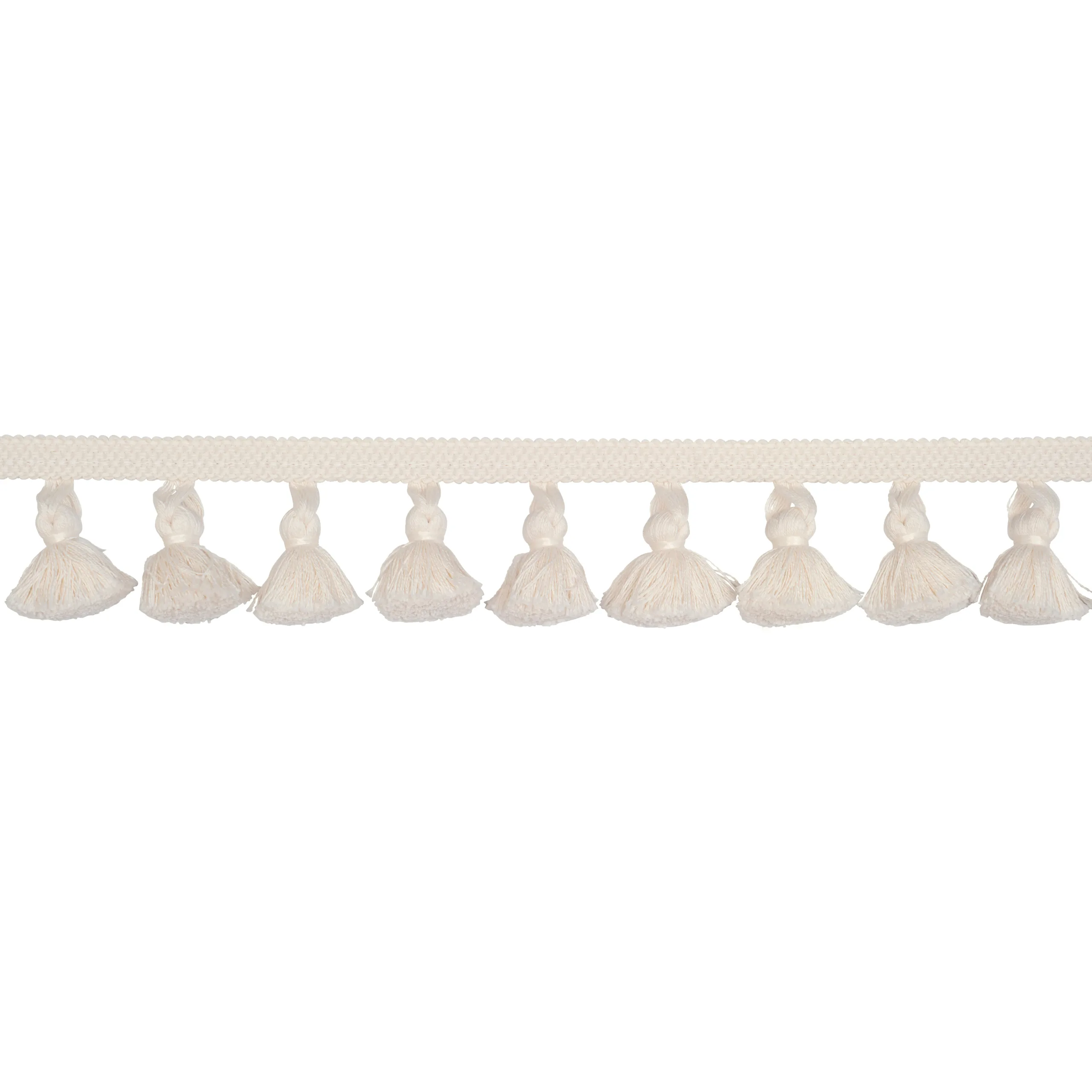 Schumacher Cotton Tassel Fringe trim in Ivory (84690)