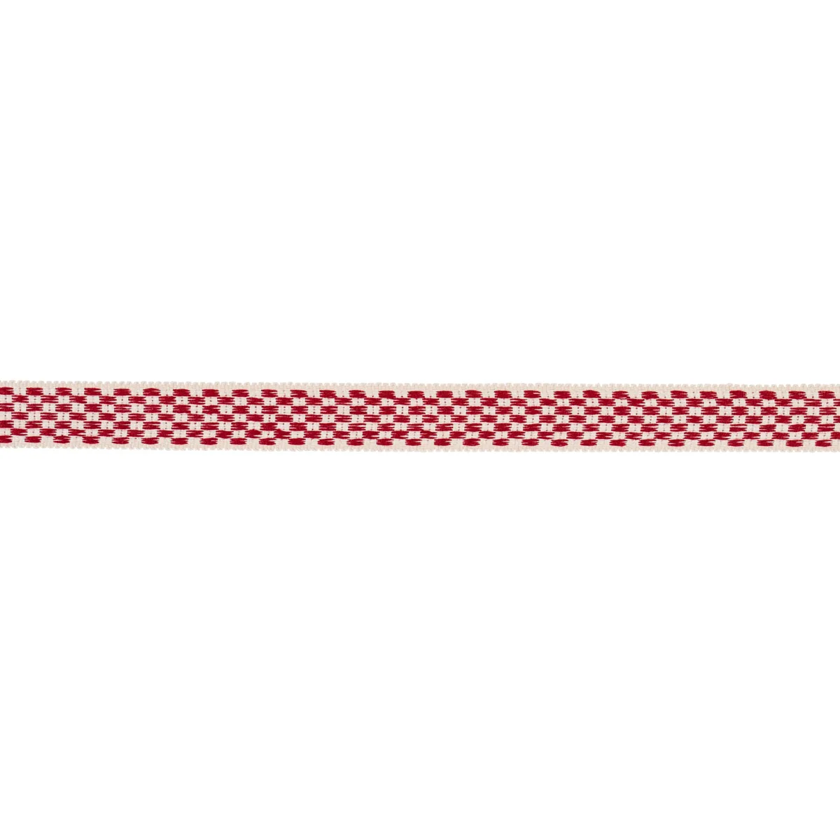 Schumacher Crawford Check Tape Medium trim in Cornwallis Red (81631)