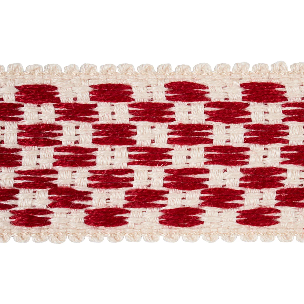 81631 | Crawford Check Tape Medium - Cornwallis Red Schumacher Crawford Check Tape Medium trim in Cornwallis Red (81631)