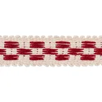 81621 | Crawford Check Tape Narrow - Cornwallis Red Schumacher Crawford Check Tape Narrow trim in Cornwallis Red (81621)